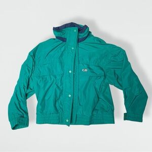 Vintage CB Sports Ladies M Jacket Teal Navy Blue Retro